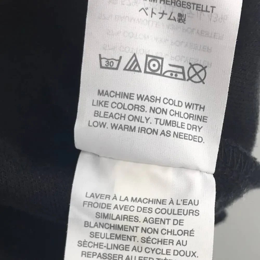 J. Crew Black Tie Sleeve Cotton Pullover Sweatshirt